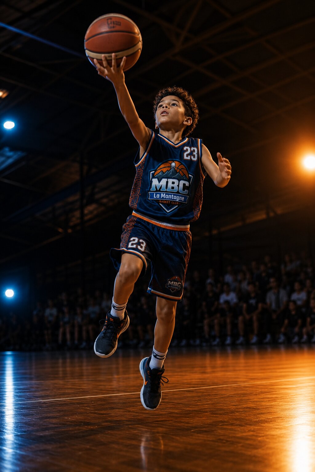 École de basket du MBC à La Montagne, Saint-Denis : enfant de 7 à 10 ans à l'entraînement