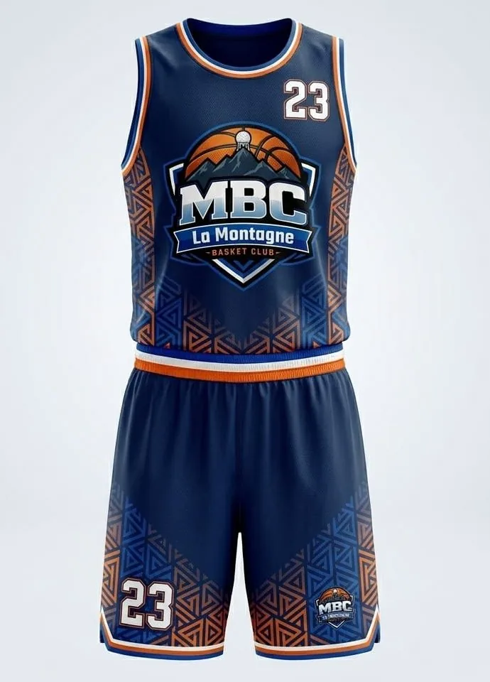 Maillot domicile du MBC La Montagne Basket Club, Saint-Denis (La Réunion) — le logo de votre entreprise peut y être floqué